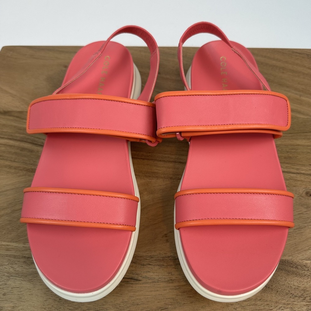 New Womens Cole Haan Zerogrand Meritt Pink Leather Slingback Sandals Size 8.5 B